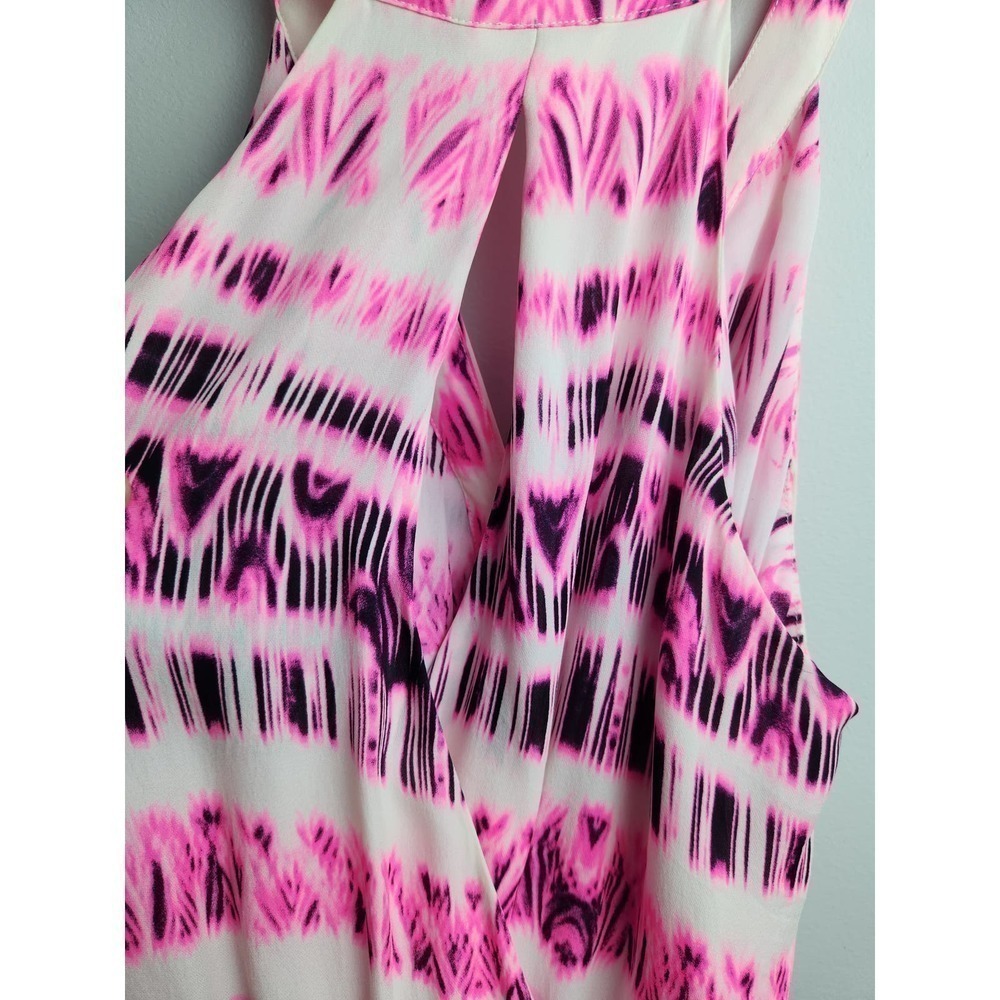Parker Kita Graphic Racerback Dress, Pop Pink Cosmos sz S silk light wear beach - Picture 8 of 14